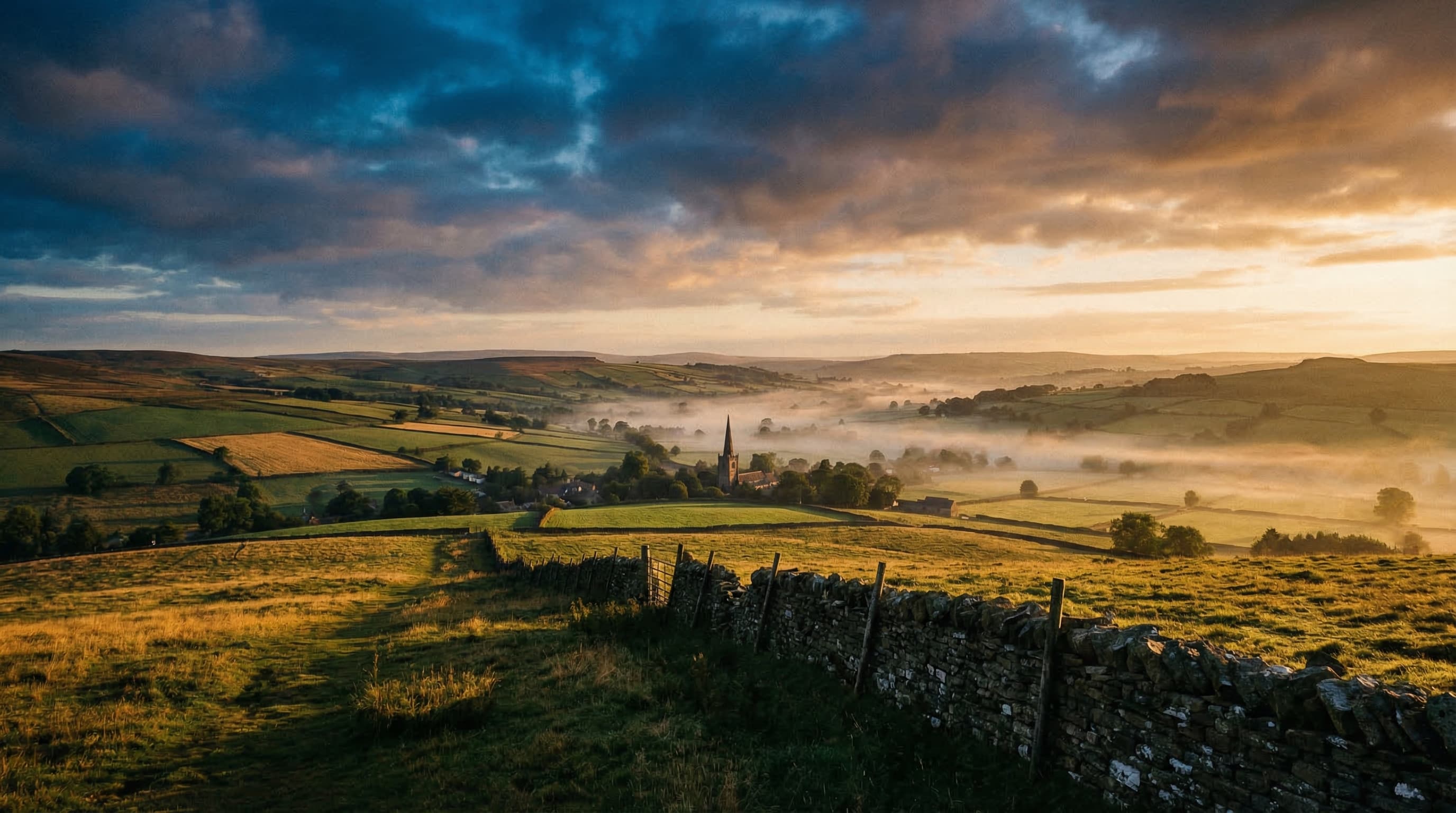 English countryside at dawn